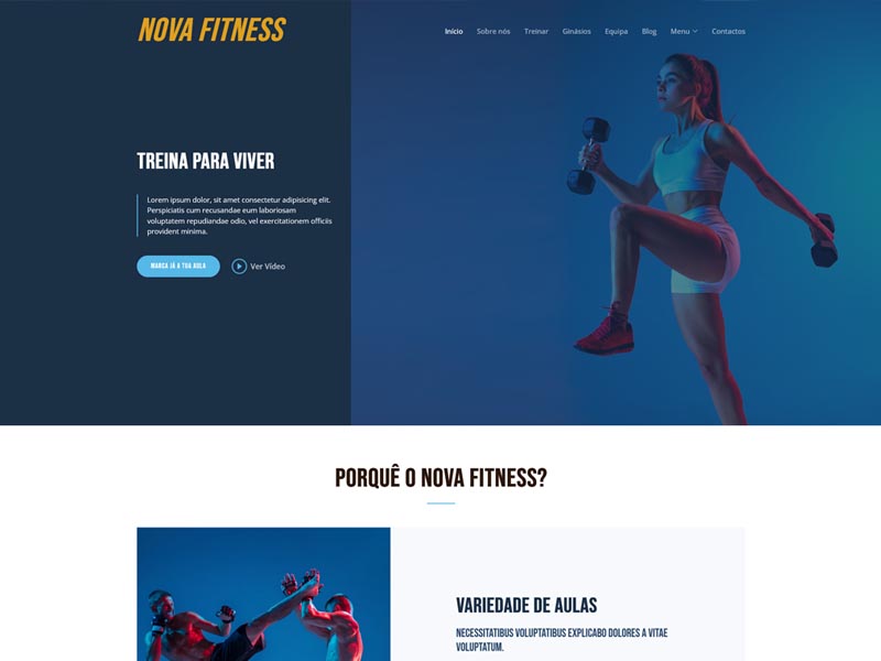 modelo de site Novafitness