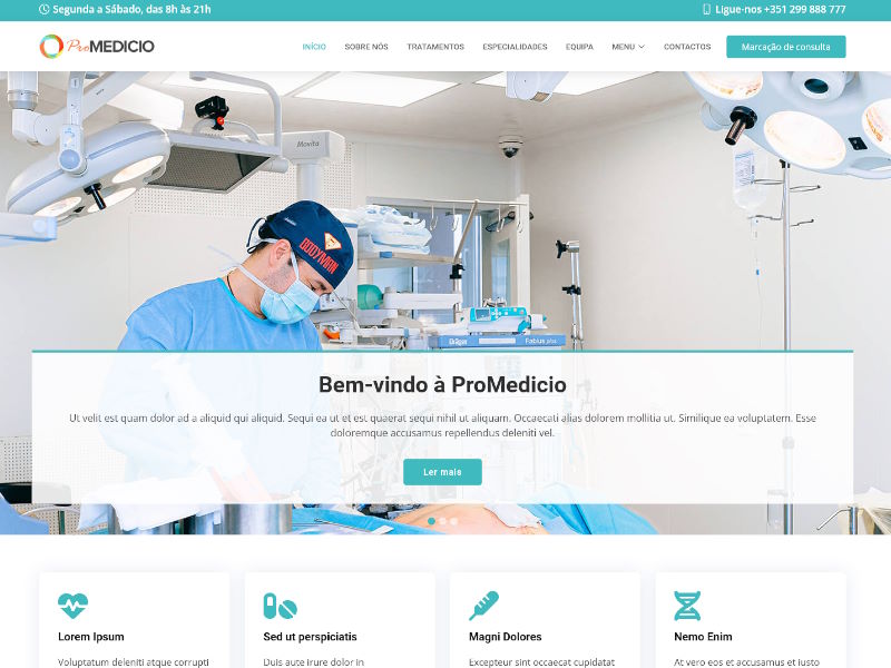modelo de site Promedicio